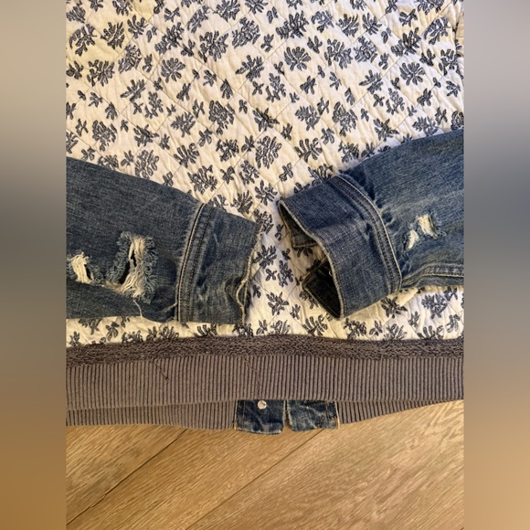 Free People Ditsy Denim Quilted Dolman Jacket. Women’s size XS/S - Picture 6 of 7